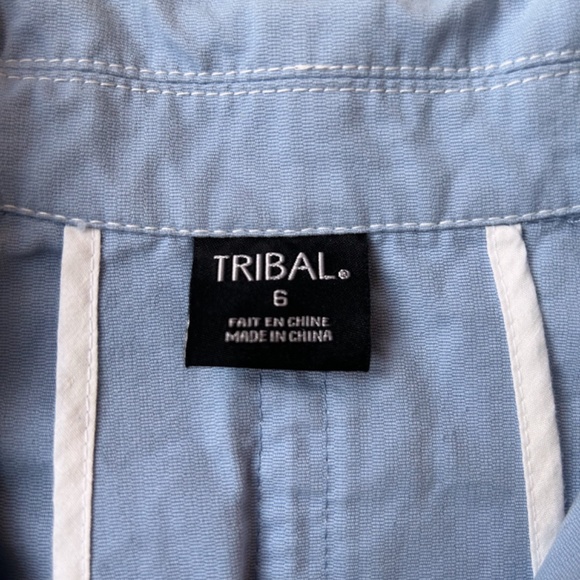 Cotton trench style jacket in sky blue from Tribal - Picture 10 of 11